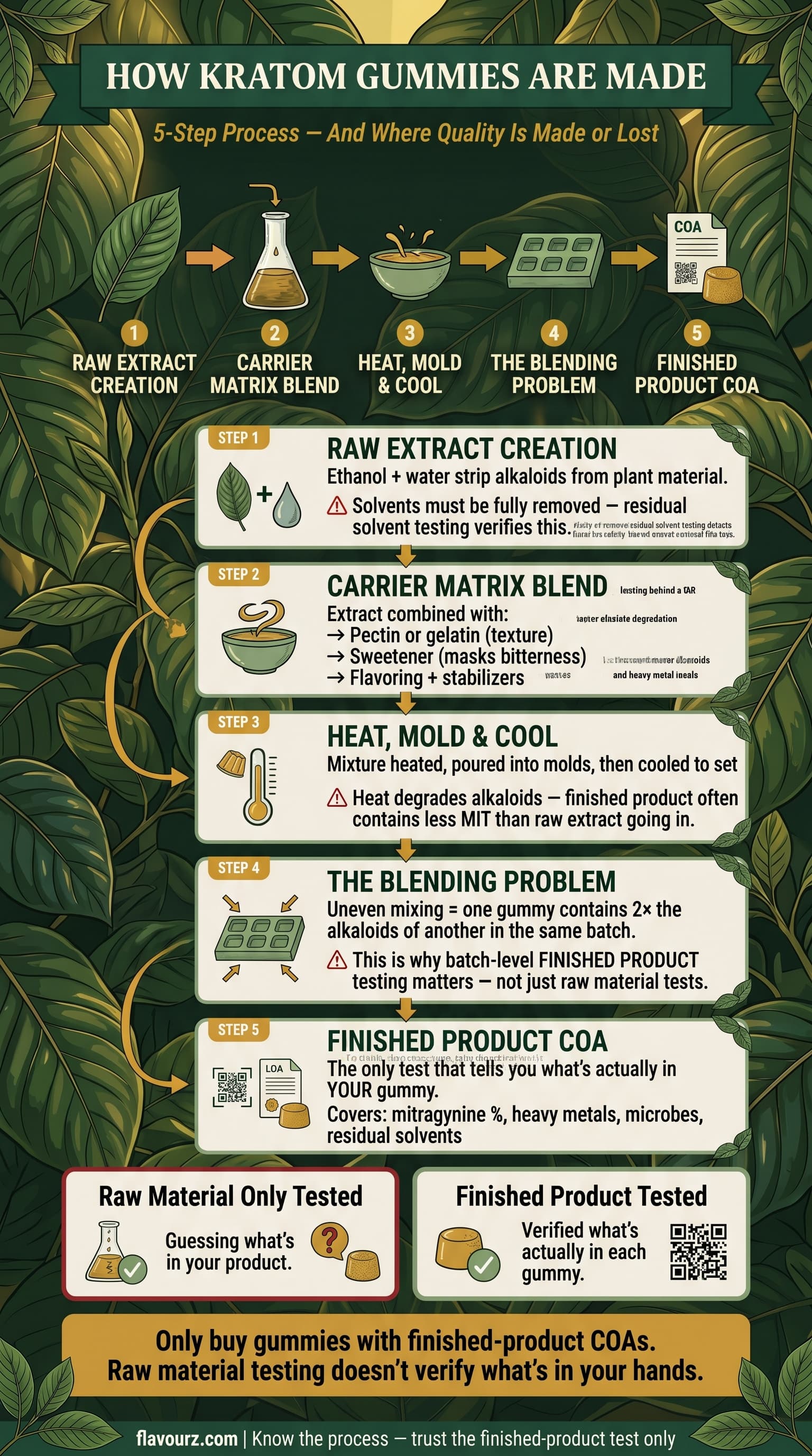 infographic for How Kratom Gummies Are Made